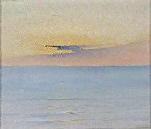 Tenger a naplementében alkotó: August Hagborg