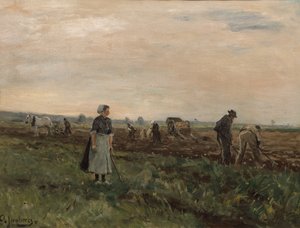 Munkások a terepen (festés) alkotó: August Jernberg