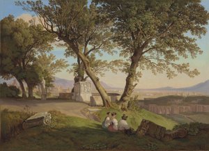 Róma látképe a Villa Matteiből alkotó: August Lucas