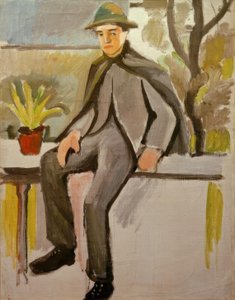 Farm fiú az erkélyen alkotó: August Macke