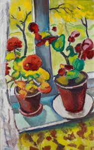 Virágok az ablaknál - Begóniák cserepekben I alkotó: August Macke