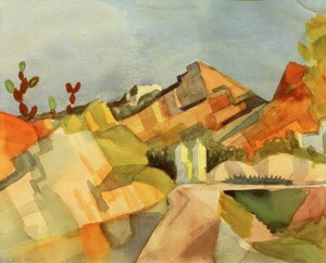 Sziklás táj alkotó: August Macke