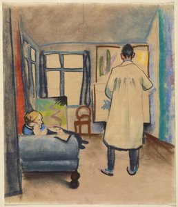 Franz és Maria Marc August Macke bonni stúdiójában alkotó: August Macke