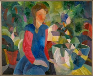 Lány halas tállal alkotó: August Macke