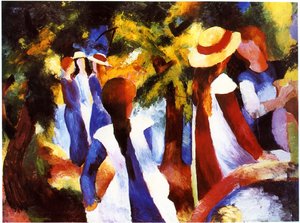 Lányok a fák alatt alkotó: August Macke