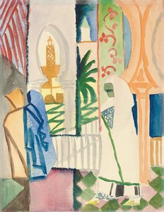 A Templomteremben; In der Tempelhalle, 1914 alkotó: August Macke