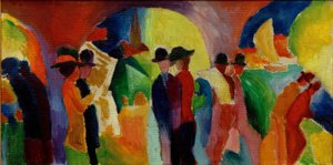 Oszlopsor vitorlás hajóval I. alkotó: August Macke
