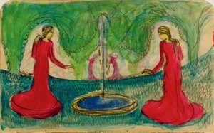 Táncolj a szökőkútnál alkotó: August Macke