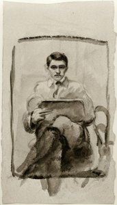 Önarckép, rajz alkotó: August Macke