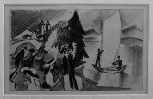 Tanulmány a sárga vitorlákról alkotó: August Macke