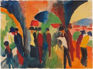 Thun Árkádok alatt, 1913. alkotó: August Macke