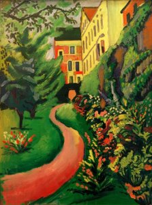 Virágzó szegélyű kertünk alkotó: August Macke