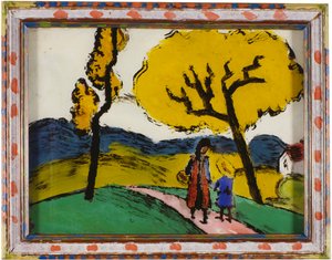 Két lány tájban alkotó: August Macke