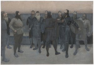 Illusztráció a Njal-saga című műhöz alkotó: August Malmström