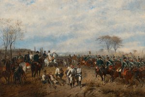 August von Maly Károly főherceg az aldenhoveni csatában alkotó: August von Maly