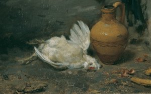 Csendélet döglött csirkével és kancsóval