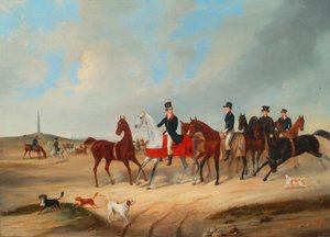 Lovasok kavalkádja kutyákkal alkotó: August von Rentzell