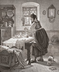 A WC. 19. századi gyermekfelügyelet. alkotó: Augusta Ludwig