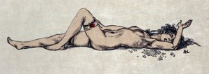 Meztelen nő feküdjön le alkotó: Auguste (after) Leroux