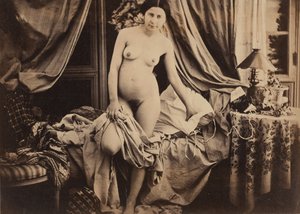 [Ágy mellett álló akt], kb. 1854. alkotó: Auguste Belloc