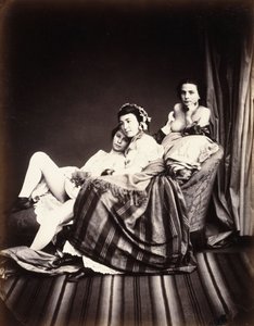 Három meztelen nő a fotelben, 1850 körül