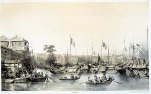 Európai gyárak Kantonban – „Kínában és a kínaiak”-ban”, Auguste Borget rajzai és Eugène Ciceri litográfiái