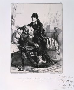 Egy sebesült katonát etető nő, Párizs ostroma, francia-porosz háború, 1870, 1871