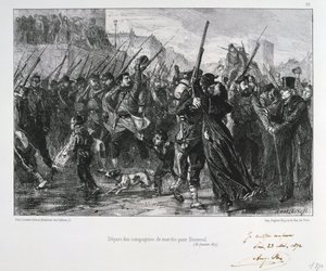 Buzenval felé induló francia katonák, Párizs ostroma, francia-porosz háború, 1871. január 18. 1872.