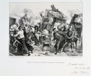 A külvárosok lakói Párizsba érkezve, mielőtt a poroszok ostromolják a várost, 1870 1872