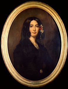 George Sand (Aurore Dupin, Baronne Dudevant) (1804-1876) portréja 1832-ben. Auguste Charpentier (1813-1880) festménye Paris Musee Carnavalet