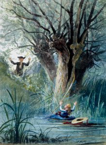 Illustration of the fable “The child and the teacher of school” by Jean de La Fontaine. Watercolour by Auguste Delierre (1829-c.1890)   1400461   hu       hungarian Successfully Translated  Original: Saint-Mémin Collection of Portraits, Group 24 Translat: 