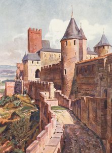 Franciaország: La Cite De Carcassonne (színes litográfia)