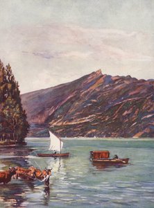 Franciaország: Lac Du Bourget (színes litográfia)