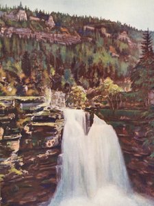 Franciaország: Le Saut Du Doubs (színes litográfia)