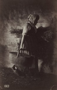 Kosarat és szénát cipelő parasztnő, c. 1870.