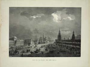Felső kereskedési sorok a moszkvai Vörös téren, c. 1830 alkotó: Auguste Jean Baptiste Antoine Cadolle