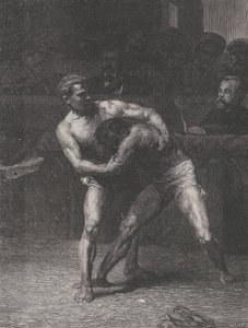 Wrestlers The Wrestlers, a Le Monde Illustré-ből, 1875. május 22. alkotó: Auguste Joliet