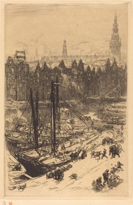 Amszterdam a Victoria Hotelből nézve (Amsterdamvue de Victoria Hotel) alkotó: Auguste Lepere