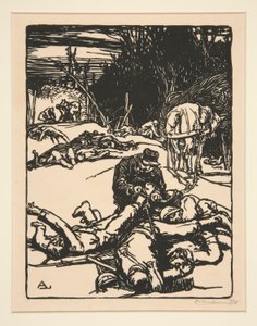 Apr le combat (A csata után), La Guerre de 1914-ből, első sorozat, 14. sz. alkotó: Auguste Lepere