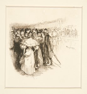 Tömeg a jegykiadónál (?) alkotó: Auguste Lepere