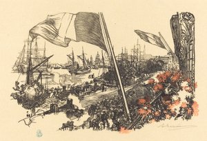 Dedikációs lap, megjelent 1900. alkotó: Auguste Lepere
