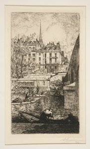 D?molition de la maison de Sabra, pr?s du Palais de Justice (Sabra-ház lebontása, az Igazságügyi Palota közelében) alkotó: Auguste Lepere