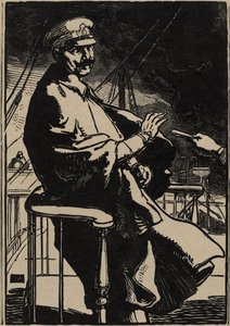 Vilmos császár a jachtján alkotó: Auguste Lepere