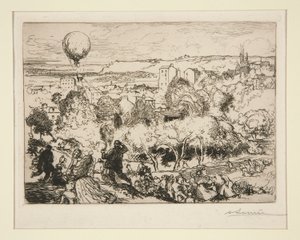 A zuhanó léggömb, Pr?-Saint-Gervaisban (The Falling Balloon, in Pre-Saint-Gervais) alkotó: Auguste Lepere
