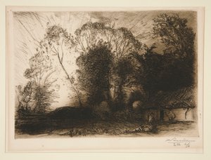 A kunyhó? Rousseau (Vend?e) (Vendégház Rousseau-ban [Vendee]) alkotó: Auguste Lepere