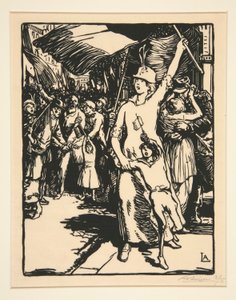 A háborút kihirdették, a La Guerre de 1914-ből, első sorozat, 1. sz. 8 alkotó: Auguste Lepere