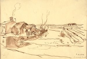 Táj (tinta papíron)