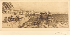 Bercy mólója (Embarcadere, Quai de Bercy) alkotó: Auguste Lepere