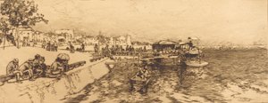 Bercy Embarcadere mólója, quai de Bercy, 1891. alkotó: Auguste Lepere
