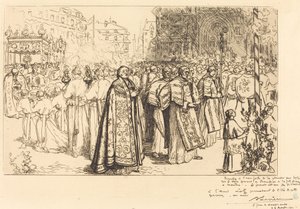 A körmenet visszatérése a nante-i katedrálisba (Rentree de la Procession a la Cathedral de Nantes) alkotó: Auguste Lepere